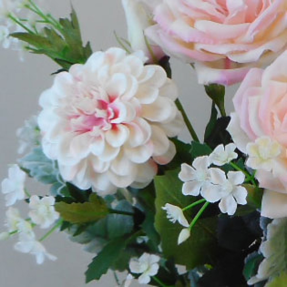 Zinnia Pale Pink 46cm Artificial Flowers